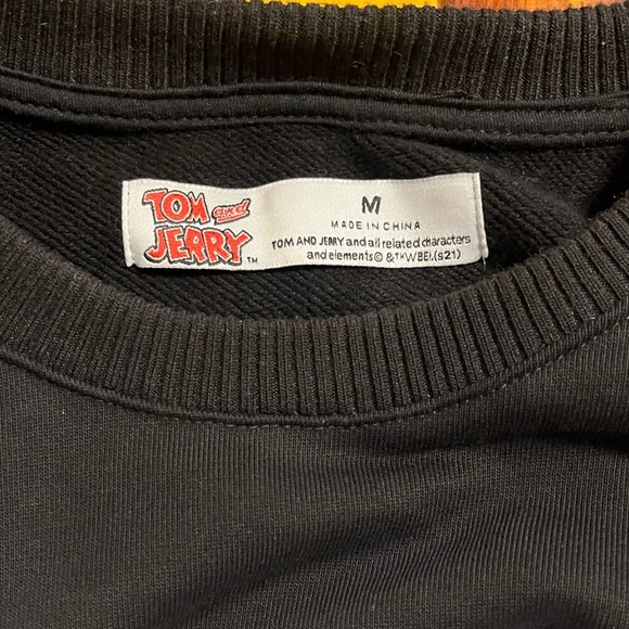 Tom & Jerry Fleece Lined Unisex Sweatshirt with Side Arm Patches Size Medium - Picture 5 of 14